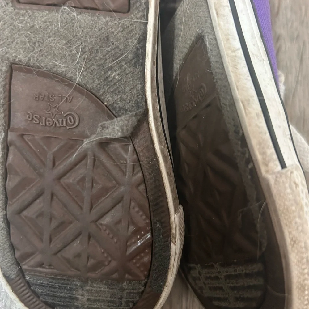Converse Purple and White High-Top Sneakers
